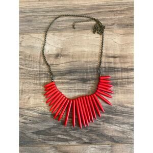Red imitation stone dagger necklace